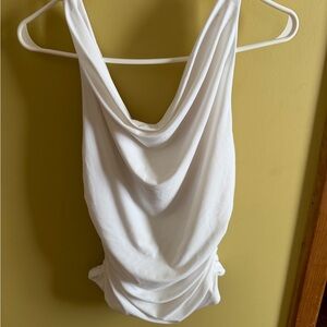 Aritzia Draped Cowl Neck Sleeveless Top - White